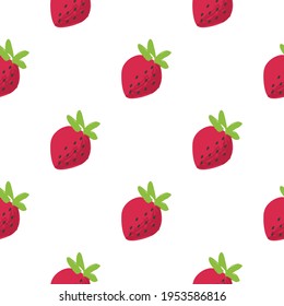 Vector seamless pattern with hand drawn strawberry	