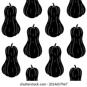 Vector seamless pattern of hand drawn doodle sketch black pumpkin isolated on white background