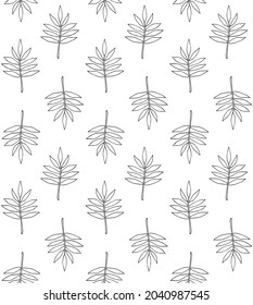 Vector seamless pattern of hand drawn doodle sketch leaf isolated on white background