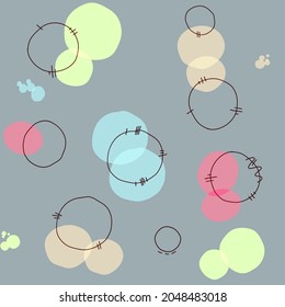 Vector seamless pattern. Hand drawn polka dot texture. Stylish doodles. Modern graphic design. creative tileable print. Vector illustration trendy abstract shapes for textile fabric prints, wallpaper