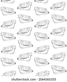 Vector seamless pattern of hand drawn doodle sketch horse skull isolated on white background