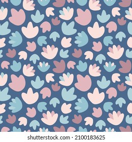 Vector seamless pattern. Hand drawn flowers. For designing cards, packaging, digital paper. Cute vector background for kids, nursing design