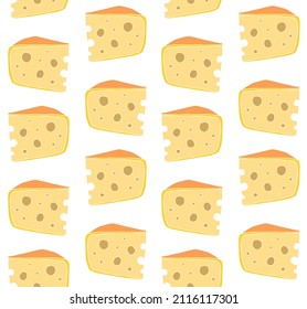 Vector seamless pattern of hand drawn doodle sketch cheese isolated on white background