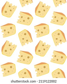 Vector seamless pattern of hand drawn sketch doodle cheese isolated on white background