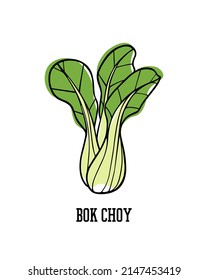 Vector seamless pattern with hand drawn bok choy salad. Ink drawing, graphic style. Beautiful healthy or vegetarian food design elements. Perfect for prints and patterns