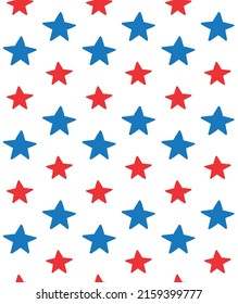 Vector seamless pattern of hand drawn sketch doodle American USA flag stars isolated on white background