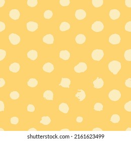 
Image vectorielle motif harmonieux avec points de polka jaunes dessinés à la main à l'aquarelle. Arrière-plan pour fond d'écran, scrapbooking, tissu, création textile.