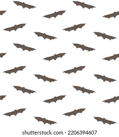 Vector seamless pattern of hand drawn doodle sketch colored flying bat isolated on white background