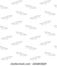 Vector seamless pattern of hand drawn doodle sketch flying bat isolated on white background