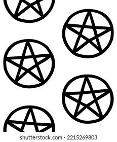 Vector seamless pattern of hand drawn doodle sketch pentagram isolated on white background