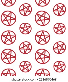 Vector seamless pattern of hand drawn doodle sketch pentagram isolated on white background