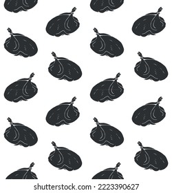 Vector seamless pattern of hand drawn doodle sketch black turkey isolated on white background