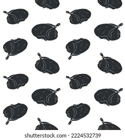 Vector seamless pattern of hand drawn doodle sketch black turkey isolated on white background