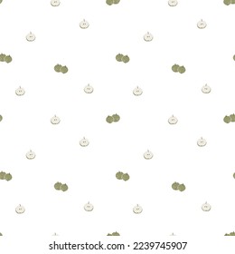 Vector seamless pattern with hand drawn apples. Flat style minimalist vector background. Pastel colors trendy illustration
