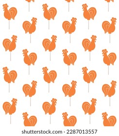 Vector seamless pattern of hand drawn doodle sketch candy roaster isolated on white background