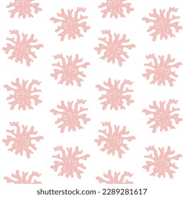 Vector seamless pattern of hand drawn doodle sketch pink coral isolated on white background