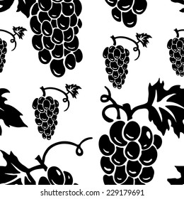 Vector Seamless Pattern with Hand Drawn Grape. Can be used for web page background, wallpaper, wrapping paper, menu design, pattern fills.