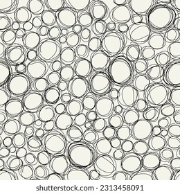 Vector seamless pattern with hand drawn nervous drawing. Sloppy background with doodles. Modern graphic design