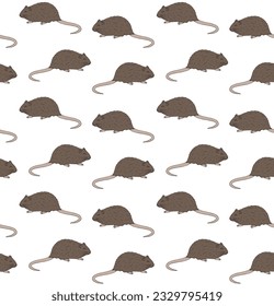 Vector seamless pattern of hand drawn doodle sketch colored nutria isolated on white background