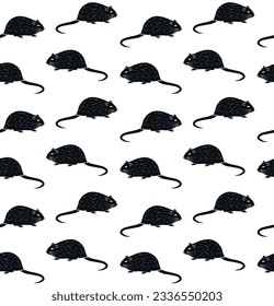 Vector seamless pattern of hand drawn doodle sketch nutria isolated on white background