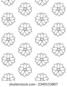Vector seamless pattern of hand drawn doodle sketch water lily flower isolated on white background