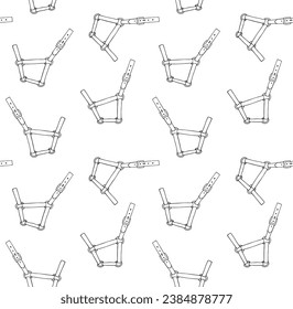 Vector seamless pattern of hand drawn doodle sketch horse halter isolated on white background