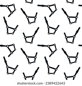 Vector seamless pattern of hand drawn horse halter silhouette isolated on white background