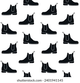 Vector seamless pattern of hand drawn doodle sketch horse riding boot isolated on white background