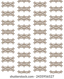 Vector seamless pattern of hand drawn doodle sketch colored fence isolated on white background