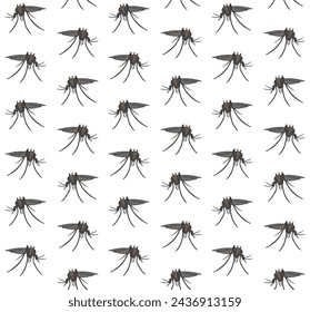 Vector seamless pattern of hand drawn doodle sketch mosquito isolated on white background