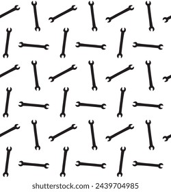 Vector seamless pattern of hand drawn doodle sketch wrench isolated on white background