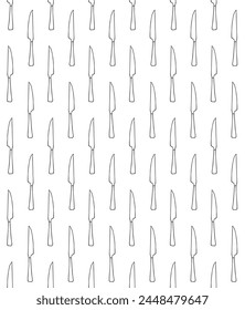 Vector seamless pattern of hand drawn doodle sketch outline knife isolated on white background