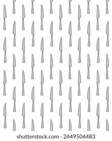 Vector seamless pattern of hand drawn doodle sketch colored knife isolated on white background