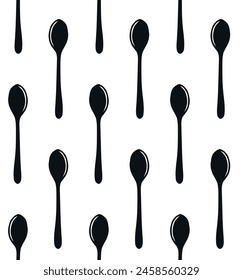 Vector seamless pattern of hand drawn doodle sketch spoon isolated on white background