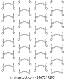 Vector seamless pattern of hand drawn doodle sketch horse equestrian bit isolated on white background