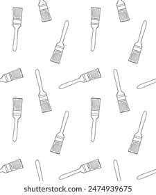 Vector seamless pattern of hand drawn doodle sketch outline paint brush isolated on white background