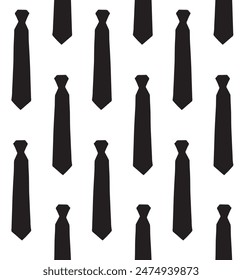 Vector seamless pattern of hand drawn tie silhouette isolated on white background