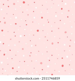 Vector seamless pattern with hand drawn dots, snowing. Cute Christmas design for wallpaper, wrapping, stationery, textile.