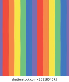 Vector seamless pattern of hand drawn lgbtq rainbow flag background