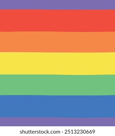 Vector seamless pattern of hand drawn lgbtq rainbow flag background