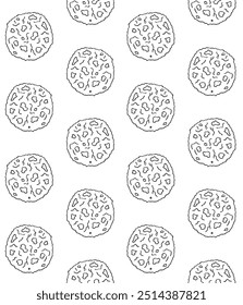 Vector seamless pattern of hand drawn sketch doodle outline cookie isolated on white background