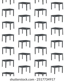 Vector seamless pattern of hand drawn sketch doodle table isolated on white background