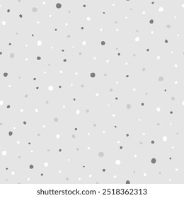 Vector seamless pattern with hand drawn dots, snowing. Cute Christmas design for wallpaper, wrapping, stationery, textile.