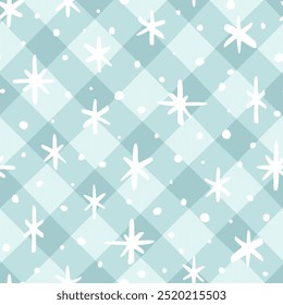 Vector seamless pattern with hand drawn Christmas design. Cute decoration for wrappings, textile, wallpaper and backgrounds.