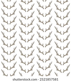 Vector seamless pattern of hand drawn sketch doodle colored deer horns isolated on white background