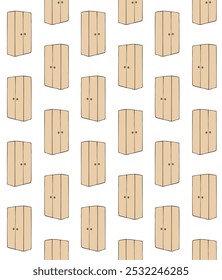 Vector seamless pattern of hand drawn sketch doodle colored closet isolated on white background