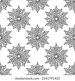 Vector seamless pattern with hand drawn snowflakes in scandinavian style. Design for Christmas wrapping paper, textile and backgrounds.