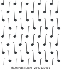 Vector seamless pattern of hand drawn sketch doodle ladle isolated on white background