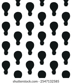 Vector seamless pattern of hand drawn lamp silhouette isolated on white background