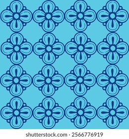 Vector seamless pattern with hand drawn symmetric flowers. Beautiful design for textile, wallpaper, wrapping paper and backgrounds.